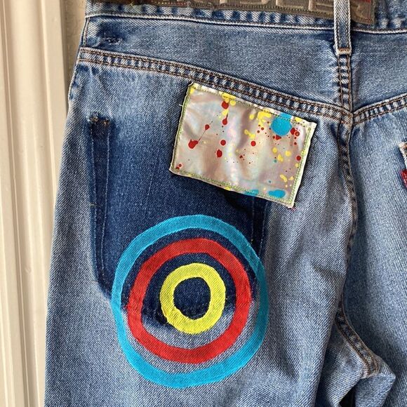 Vintage Levi’s 550 Relaxed Fit Up-Cycled High Rise Mom Jeans Size Men’s 33/30 - Picture 11 of 16